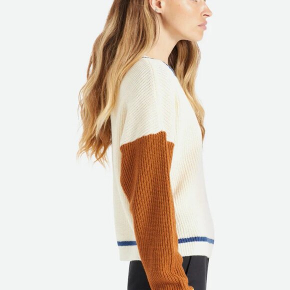Brixton Cream and Brown Sweater Size Extra Small XS - Picture 3 of 8